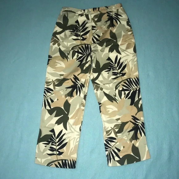 Hilliard & Hanson crop pants stretchy jungle print size 8 - Picture 2 of 5